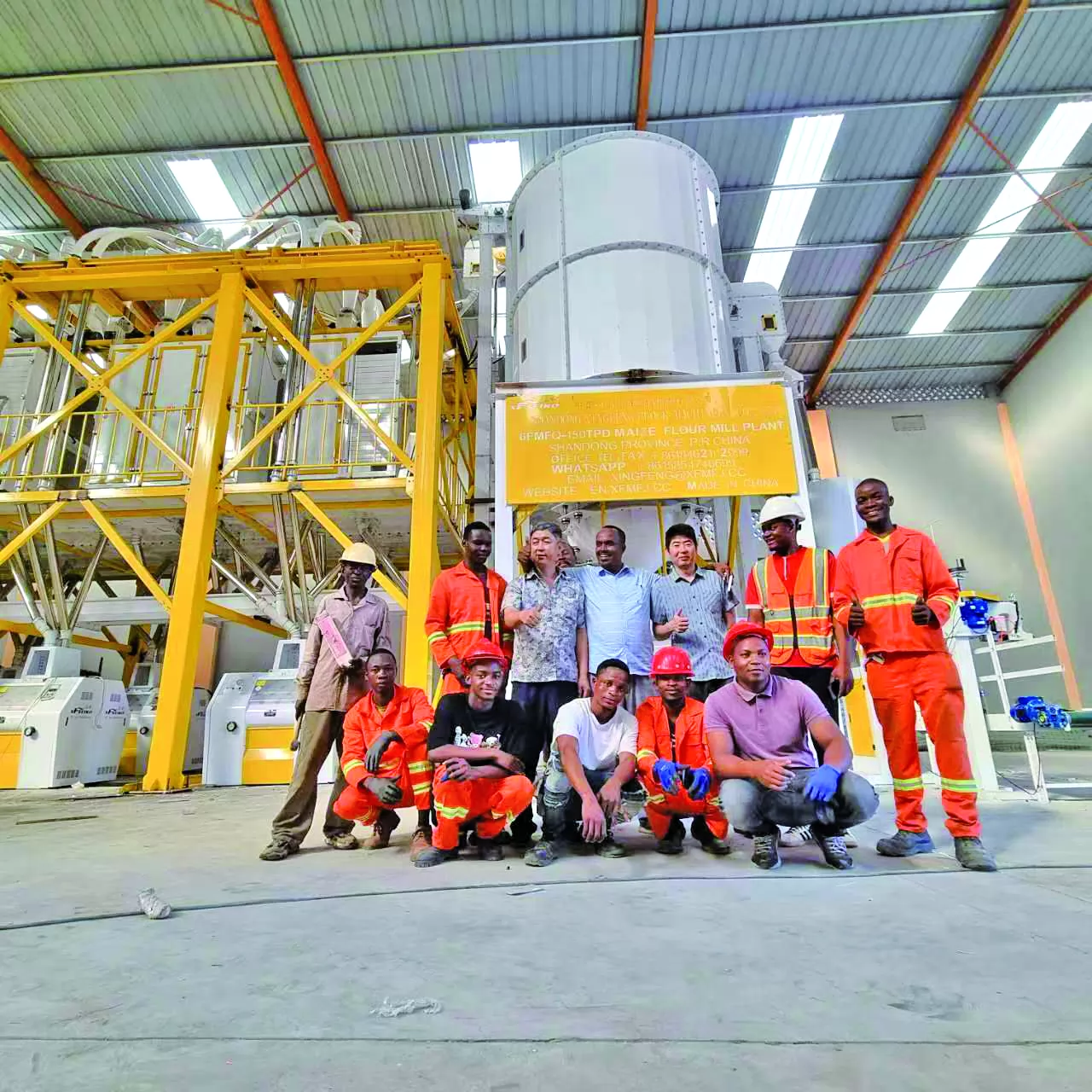 Mozambique150TPD-180TPD Steel Frame Maize Flour Mill Plant