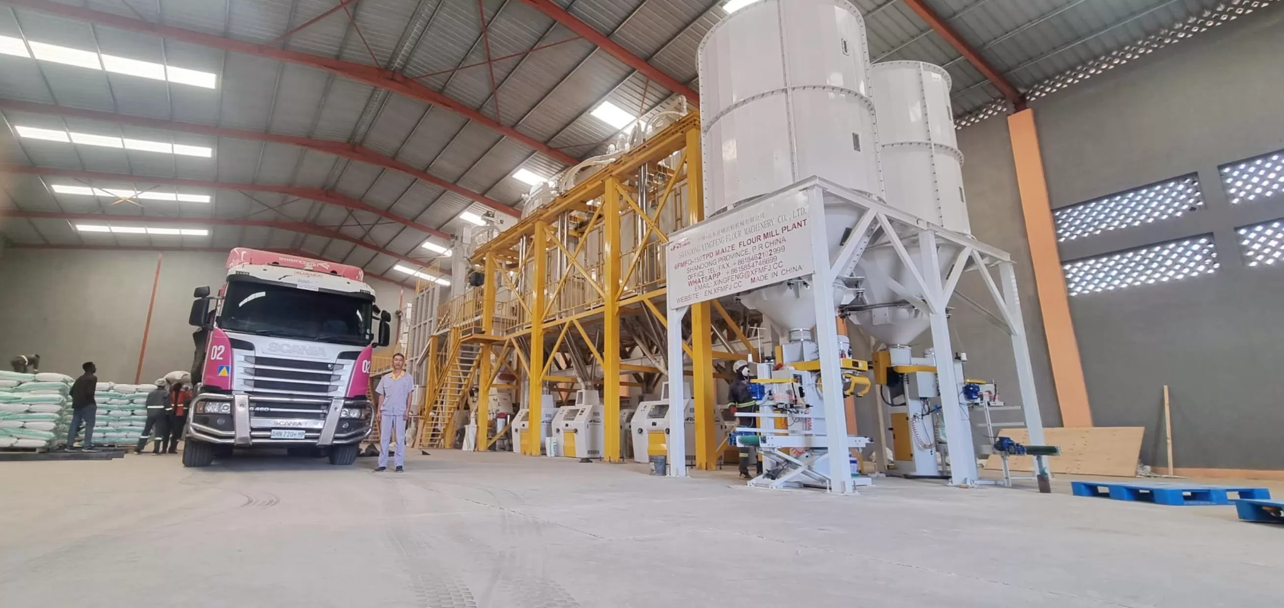 Mozambique150TPD-180TPD Steel Frame Maize Flour Mill Plant