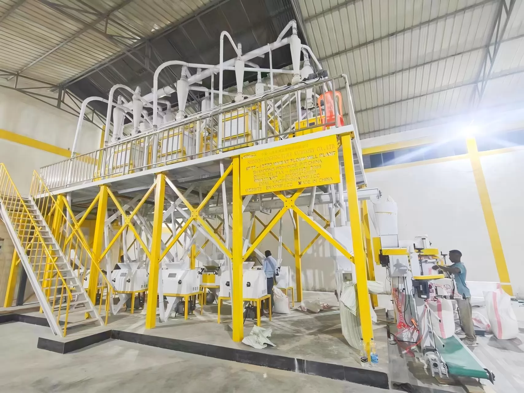 ETHIOPIA 42TPD Steel Frame Wheat Flour Mill Plant