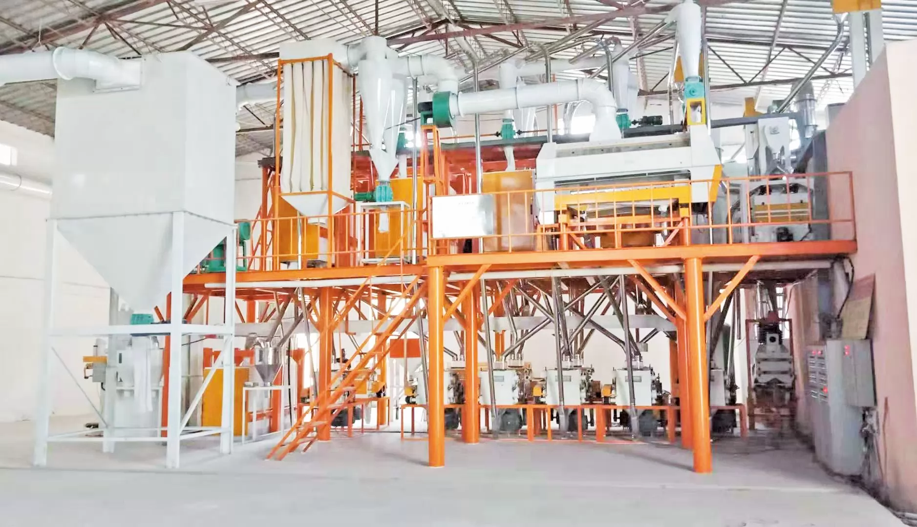 ETHIOPIA 62TPD Steel Frame Wheat Flour Mill Plant