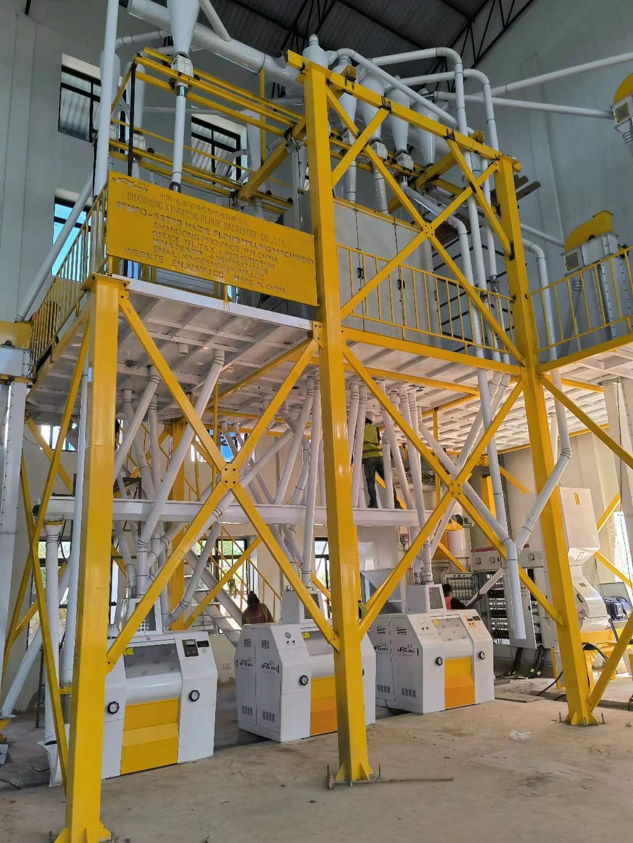 KENYA 30TPD-50TPD Steel Frame Maize Flour Mill Plant