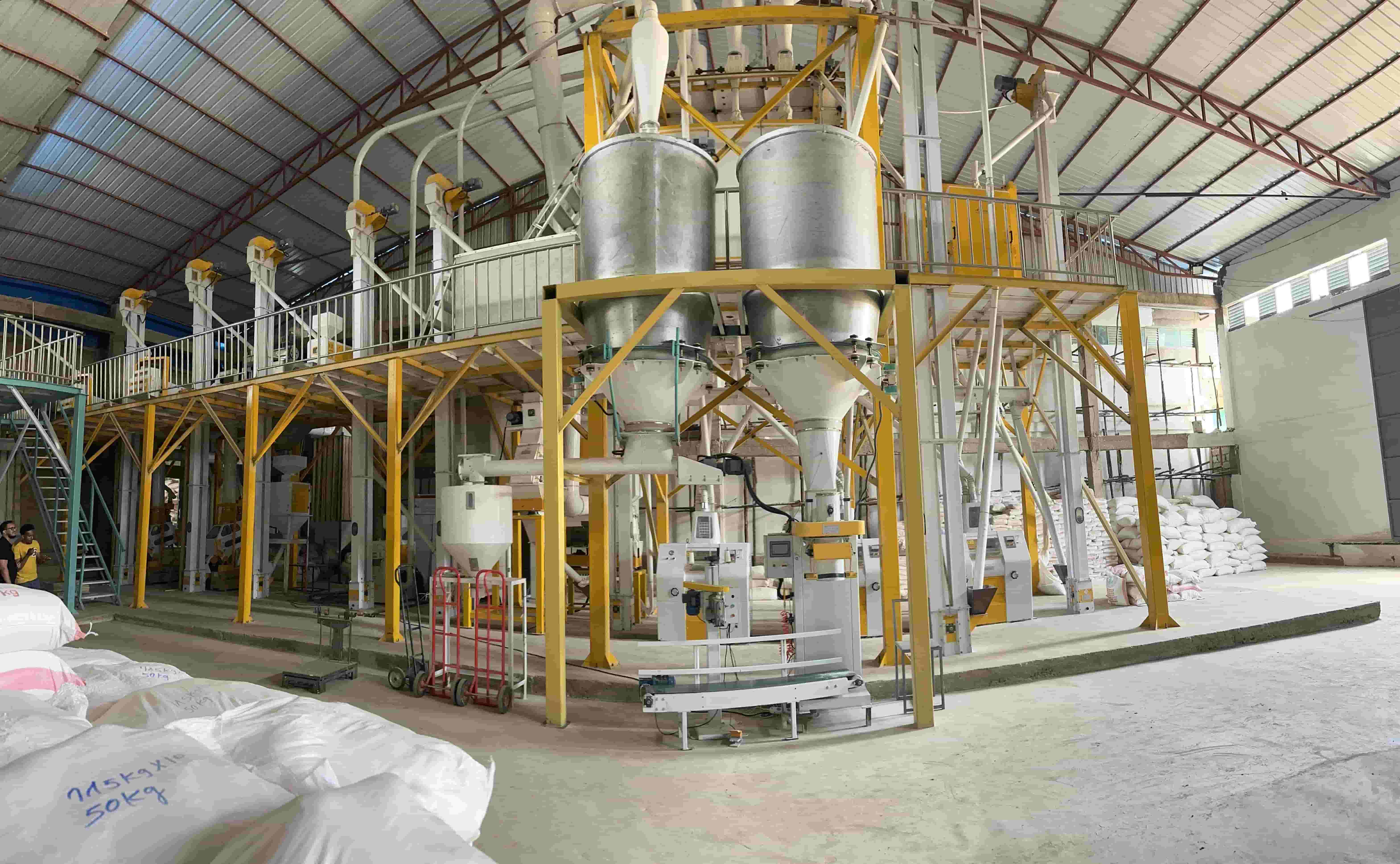 ETHIOPIA 50TPD Steel Frame Maize Flour Mill Plant